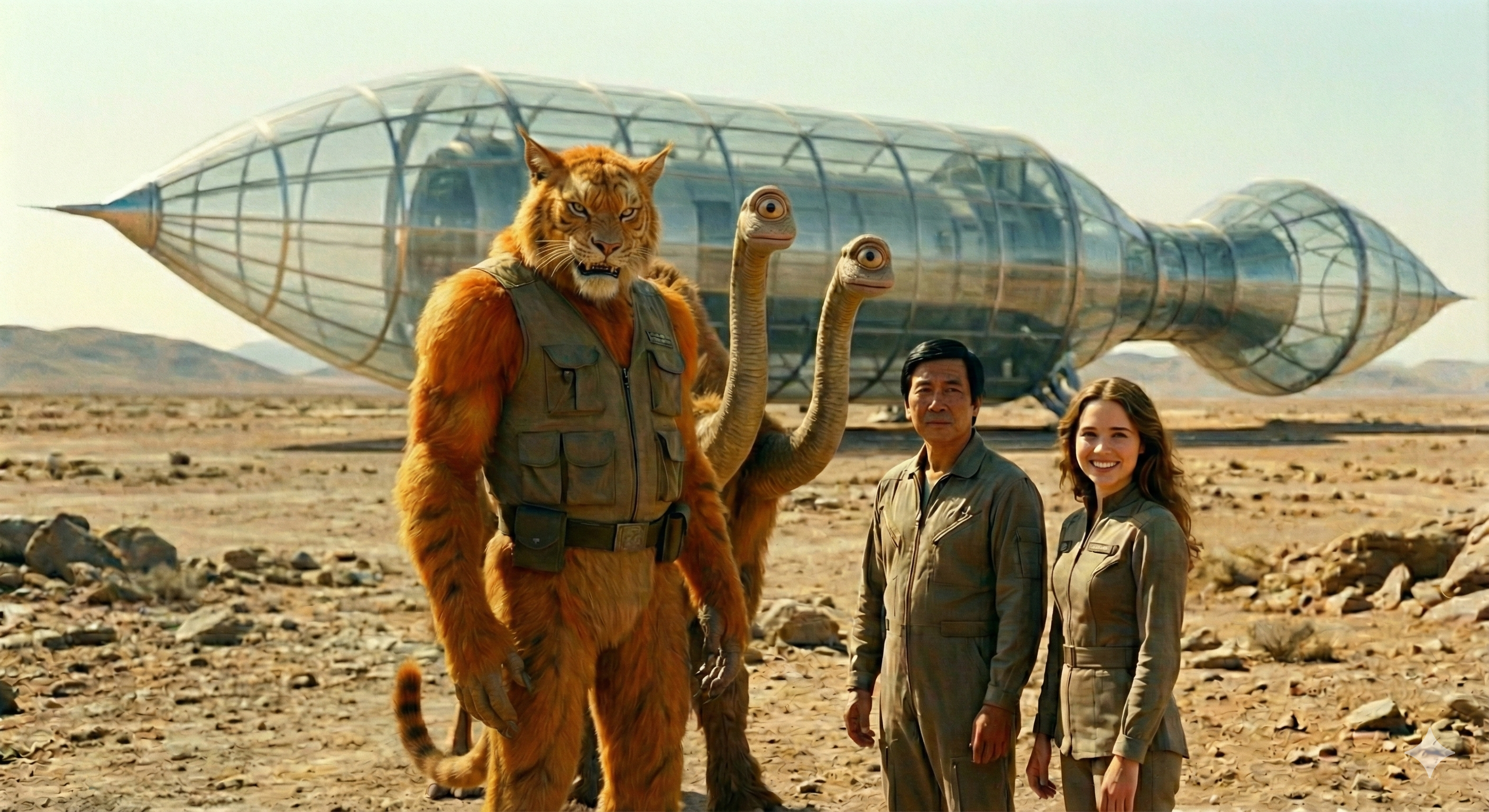 An AI-generated photo of the expedition team, based on the description in the book